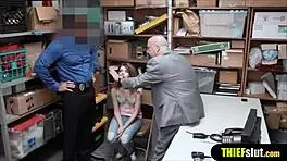 petite teen busted shoplifting pays with blowjob and rough doggystyle