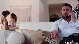 Young ebony wife cheats with her bisexual friend and spills it to her husband