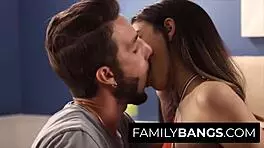 Small 18+ sister gets rough cum on ass from stepbrother