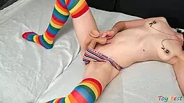 Watch that dildo move inside her pussy!