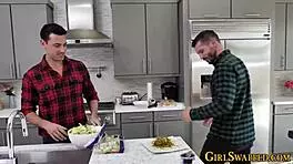 Stockings-Clad Teen 18+ Stepdaughter Sucks Monster Cock Hardcore