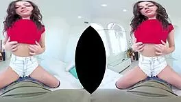 i ride whitney wright's petite body in vr, feeling her small tits bounce as she grinds my cock hard