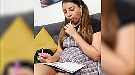 teacher bangs student sofia with innocent look in anal creampie