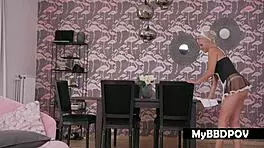 petite maid takes black cock anal!