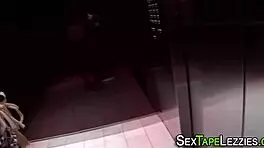 Pov view of bikini-clad teen lesbian tasting her partner's box