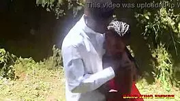 fucking that african goddess outdoors, creampie in the bush