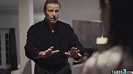 grieving old dude orders petite brunette teen for blowjob and pussy creampie