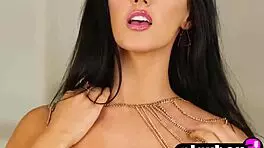 beautiful horny model ashleigh hannah dominates striptease in lingerie