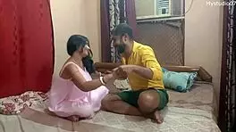 desi couple enjoys romantic homemade sex with big tits