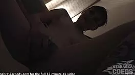 super sexy striptease from 19yo brille and pussy play behind scenes?