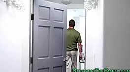 this teen stepdaughter is sucking and fucking her old father-in-law's cock in hd, so hot