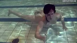 Hey, dive into this new teen's underwater pool bathing show
