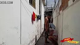 Two young and juicy maids get pounded in the backyard and he makes her swallow his load