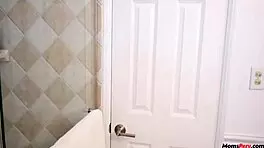 Hot blonde stepmom blows stepson!