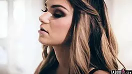 Stepdad catches teen stepdaughter stripping in club, clothes ripped for hardcore riding