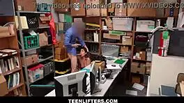 Teenlifters - Cute Brunette Teen 18+ Shane Blair Caught Shoplifting, Strikes a Hard Fuck Deal with Officer After Strip Search.