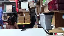 Spreading her legs for the burglar teen blowjob in garage?