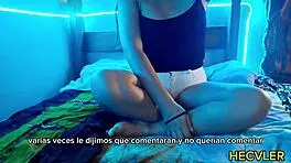 i get interrupted and strip naked for my friend during crossdressing anal sex