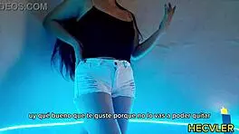 i get interrupted and strip naked for my friend during crossdressing anal sex