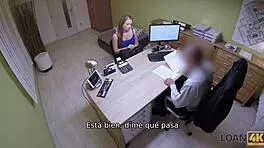 Loan4K: Poor Student Handles Money Problems with Doggystyle Sex on the Desk.