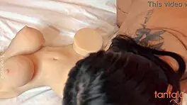 i meet my hot stepsister with her lesbian doll and we fuck hard
