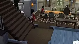 The Sims 4 - La Deuda de Karen 3 features a Mexican teen in a group scene