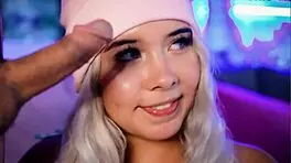 Sexy blonde Colombian teen deeply sucks cock on webcam