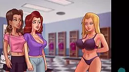 asian teacher tickles her pussy in a horny college roleplay