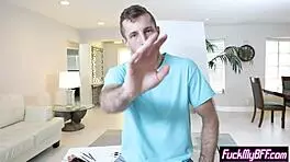 hey, that fake artist just smashed a tight teen model in the garage foursome with her bffs