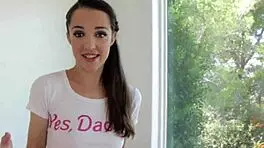 brunette teen 18+ sucking big cock gets cum on face in high definition