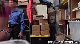SHOPLIFTING TEEN BITCH GIVES HEAD AND TAKES IT FROM BEHIND IN THE OFFICE!