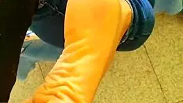 I fuck a beautiful latina girl's feet and cum in her socks