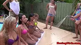 Ever seen hazing lesbians get dildofucked outdoors in wild college action?