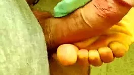 I fuck a beautiful latina girl's feet and cum in her socks