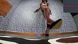 Adriana Lima Riding Big Dildo In Pantyhose!