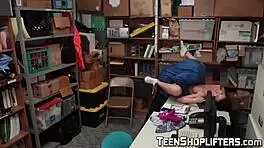 SHOPLIFTING TEEN BITCH GIVES HEAD AND TAKES IT FROM BEHIND IN THE OFFICE!