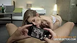 Hot Wife Surprises Husband With Petite Brunette Escorts For Anniversary In POV!