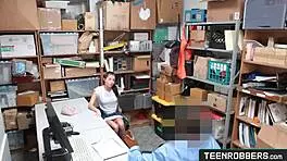 wild sex with a petite teen shoplifter and a brawny officer