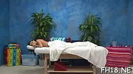 Sexy 18-year-old babe gets a massage