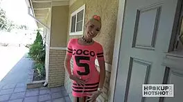 Blonde bimbo endures rough fucking and messy extreme sex on a hookup