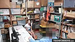 wild sex with a petite teen shoplifter and a brawny officer