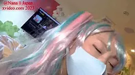 娜娜天使女仆装彩虹假发骑乘主导