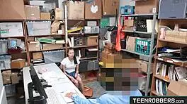 wild sex with a petite teen shoplifter and a brawny officer