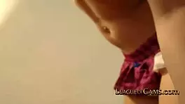 Hey, wanna see this teen brunette in a skirt squirt for her fans?