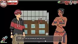 spooky milk life hentai game. rough femdom handjob at the gym