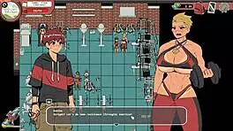 spooky milk life hentai game. rough femdom handjob at the gym