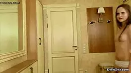 teen virgin masturbates slim pussy to climax 😍