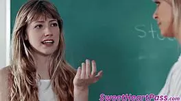 young lesbian teen 18+ eagerly licks teacher’s pussy for better grades