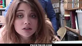 teen shoplifter banged by mall officer... stepdad watches! 😱
