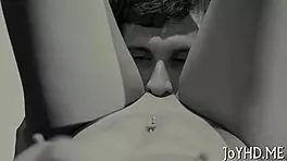 Why does this lustful teen worship my large cock so eagerly?